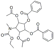 Carbamic acid, 2-(acetyloxy)-5-(acetyloxy)methyl-3,4-bis(benzoyloxy)cyclopentyl-, ethyl ester, 1S-(1.alpha.,2.alpha.,3.beta.,4.alpha.,5.beta.)- 结构式