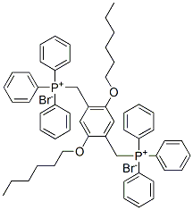 2,5-二(己氧基)-1,4-双(三苯基磷基亚甲基)二溴化盐 结构式