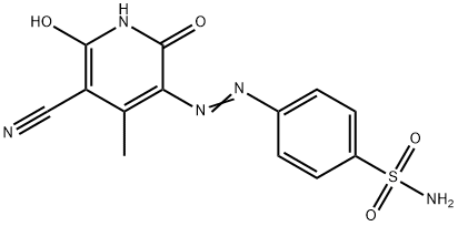 p-[(5-cyano-2,6-dihydroxy-4-methyl-3-pyridyl)azo]benzenesulphonamide  结构式