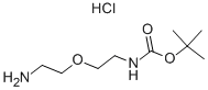 (2-(2-氨基乙氧基)乙基)氨基甲酸叔丁酯盐酸盐 结构式