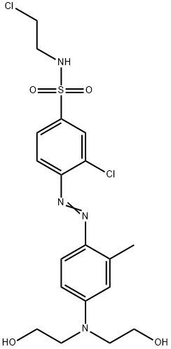 4-[[4-[bis(2-hydroxyethyl)amino]-o-tolyl]azo]-3-chloro-N-(2-chloroethyl)benzenesulphonamide 结构式