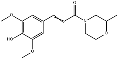 4-[3-(3,5-Dimethoxy-4-hydroxyphenyl)propenoyl]-2-methylmorpholine 结构式