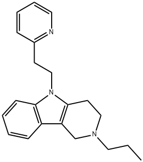 2,3,4,5-Tetrahydro-2-propyl-5-[2-(2-pyridyl)ethyl]-1H-pyrido[4,3-b]indole 结构式