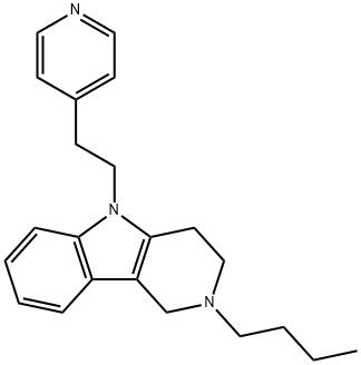 2,3,4,5-Tetrahydro-2-butyl-5-[2-(4-pyridyl)ethyl]-1H-pyrido[4,3-b]indole 结构式