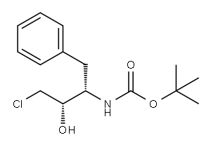 (1S,2S)-(1-苄基-3-氯-2-羟基丙基)氨基甲酸叔丁酯 结构式