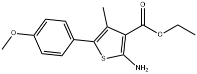 2-氨基-5-(4-甲基苯基)-4-甲基噻吩-3-羧酸乙酯 结构式