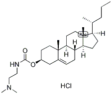O-[(N,N-二甲基氨基乙基)-氨基甲酰基]胆固醇盐酸盐 结构式