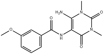 Benzamide,  N-(6-amino-1,2,3,4-tetrahydro-1,3-dimethyl-2,4-dioxo-5-pyrimidinyl)-3-methoxy- 结构式