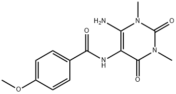 Benzamide,  N-(6-amino-1,2,3,4-tetrahydro-1,3-dimethyl-2,4-dioxo-5-pyrimidinyl)-4-methoxy- 结构式