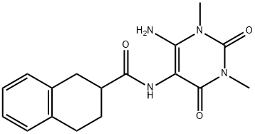 2-Naphthalenecarboxamide,  N-(6-amino-1,2,3,4-tetrahydro-1,3-dimethyl-2,4-dioxo-5-pyrimidinyl)-1,2,3,4-tetrahydro- 结构式