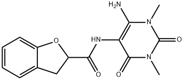 2-Benzofurancarboxamide,  N-(6-amino-1,2,3,4-tetrahydro-1,3-dimethyl-2,4-dioxo-5-pyrimidinyl)-2,3-dihydro- 结构式