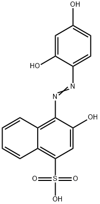 4-[(2,4-dihydroxyphenyl)azo]-3-hydroxynaphthalene-1-sulphonic acid 结构式