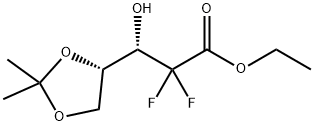 2-DEOXY-2,2-DIFLUORO-4,5-O-(1-METHYLETHYLIDENE)-L-ERYTHRO-PENTONIC ACID, ETHYL ESTER 结构式