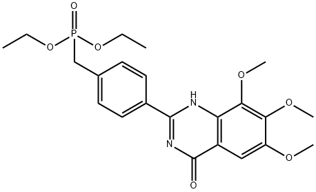 Phosphonic  acid,  [[4-(1,4-dihydro-6,7,8-trimethoxy-4-oxo-2-quinazolinyl)phenyl]methyl]-,  diethyl  ester  (9CI) 结构式