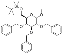 甲基 6-O-[(叔丁基)二甲基硅烷基]-2,3,4-三-O-(苯基甲基)-ALPHA-D-吡喃葡萄糖苷 结构式