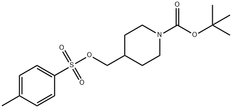 1-N-BOC-4-(4-甲基苯磺酰氧甲基)哌啶 结构式