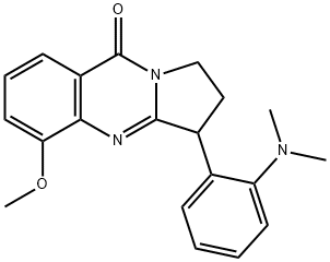 3-[2-(Dimethylamino)phenyl]-2,3-dihydro-5-methoxypyrrolo[2,1-b]quinazolin-9(1H)-one 结构式