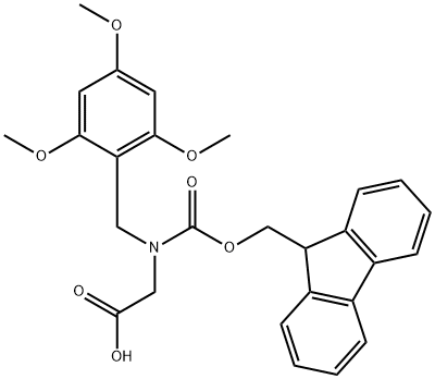 FMOC-N-(2,4,6-三甲氧苄基)甘氨酸 结构式