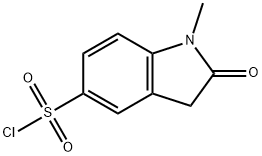 1-甲基-2-氧代-5-吲哚林磺酰氯 结构式