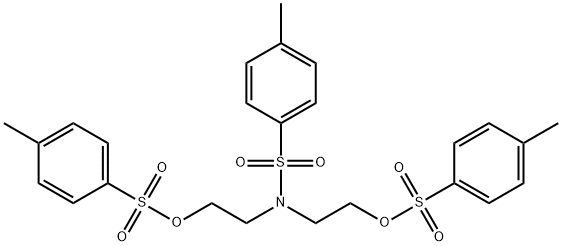 N,N-双[2-(对甲苯磺酰氧基)乙基]-对甲苯磺酰胺 结构式