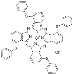 氯化铝1,8,15,22-四(苯硫基)-29H,31H-酞菁盐酸盐 结构式