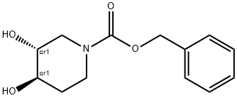 (3S,4S)-苄基3,4-二羟基哌啶-1-羧酸 结构式