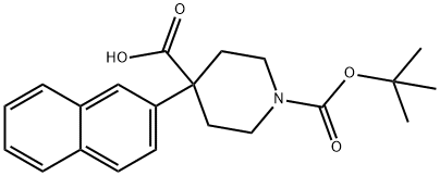 BOC-4-(萘-2-基)-哌啶-4-甲酸 结构式