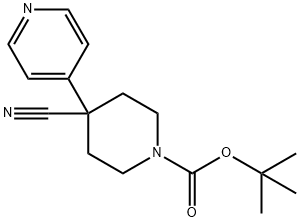 4-氰基-4-(吡啶-4-基)哌啶-1-羧酸叔丁酯 结构式