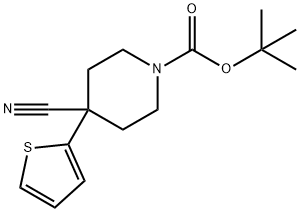 1-N-BOC-4-(2-THIENYL)PIPERIDINE-4-CARBONITRILE 结构式