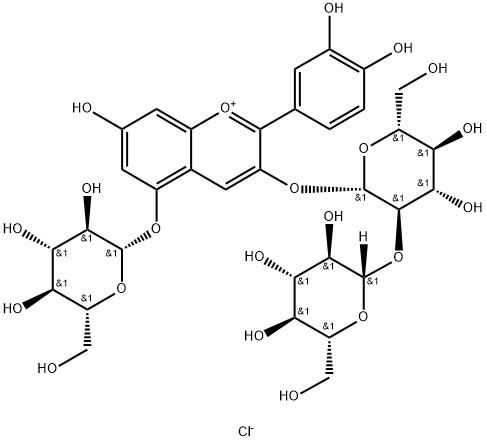CYANIDIN 3-SOPHOROSIDE-5-GLUCOSIDE 结构式