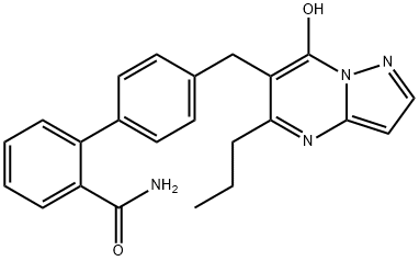 4'-((7-Hydroxy-5-propylpyrazolo(1,5-a)pyrimidin-6-yl)methyl)-(1,1'-biphenyl)-2-carboxamide 结构式