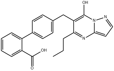 6-((2'-Carboxybiphenyl-4-yl)methyl)-7-hydroxy-5-propylpyrazolo(1,5-a)pyrimidine 结构式