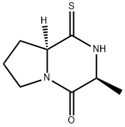 Pyrrolo[1,2-a]pyrazin-4(1H)-one, hexahydro-3-methyl-1-thioxo-, (3S-trans)- (9CI) 结构式