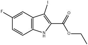 5-氟-3-碘-1H-吲哚-2-羧酸乙酯 结构式