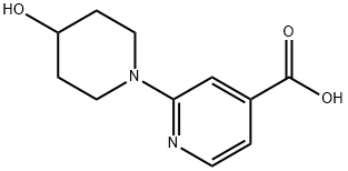 2-(4-Hydroxy-1-piperidinyl)isonicotinic acid 结构式