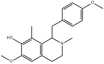 1,2,3,4-Tetrahydro-6-methoxy-1-[(4-methoxyphenyl)methyl]-2,8-dimethyl-7-isoquinolinol 结构式