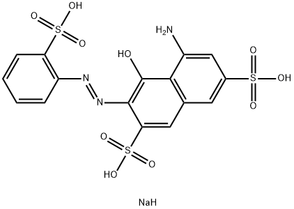 trisodium 5-amino-4-hydroxy-3-[(2-sulphonatophenyl)azo]naphthalene-2,7-disulphonate  结构式