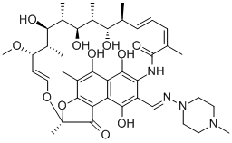 25 - 乙酰- 3 - [(五) - [(4 -甲基- 1 -哌嗪基)亚胺]甲基]利福霉素 结构式