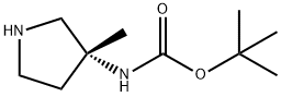 (R)-3-(N-BOC-氨基)-3-甲基-吡咯烷 结构式