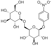 4-硝基苯基 2-O-(Β-D-吡喃葡萄糖基)-Β-D-吡喃葡萄糖苷 结构式