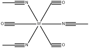 三(乙酰腈)三羰基钨 结构式