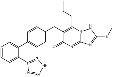 8-methylsulfanyl-2-propyl-3-[[4-[2-(2H-tetrazol-5-yl)phenyl]phenyl]met hyl]-1,5,7,9-tetrazabicyclo[4.3.0]nona-2,5,7-trien-4-one 结构式