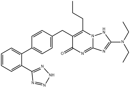 8-diethylamino-2-propyl-3-[[4-[2-(2H-tetrazol-5-yl)phenyl]phenyl]methy l]-1,5,7,9-tetrazabicyclo[4.3.0]nona-2,5,7-trien-4-one 结构式