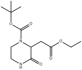 1-BOC-3-氧代哌嗪-2-乙酸乙酯 结构式