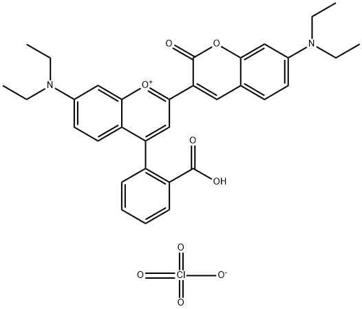 4-(2-Carboxy-phenyl)-7-diethylamino-2-(7-diethylamino-chroman-2-one-3-yl)-chromyliumperchlorate 结构式