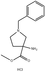 3-氨基-1-苄基-吡咯烷-3-羧酸甲酯(2HCL) 结构式