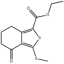 3-(甲硫基)-4-氧代-4,5,6,7-四氢苯并〔C)噻吩-1-羧酸乙酯 结构式