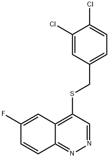 4-((3,4-Dichlorobenzyl)thio)-6-fluorocinnoline 结构式