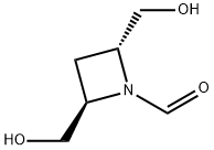 1-Azetidinecarboxaldehyde, 2,4-bis(hydroxymethyl)-, (2R-trans)- (9CI) 结构式
