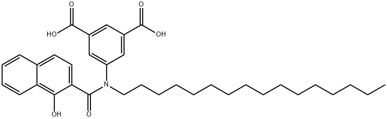 5-[hexadecyl[(1-hydroxy-2-naphthyl)carbonyl]amino]isophthalic acid 结构式